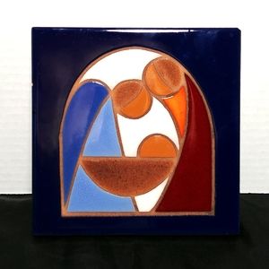 Beautiful Nativity Decorative Art Tile Trivet Vintage 1998